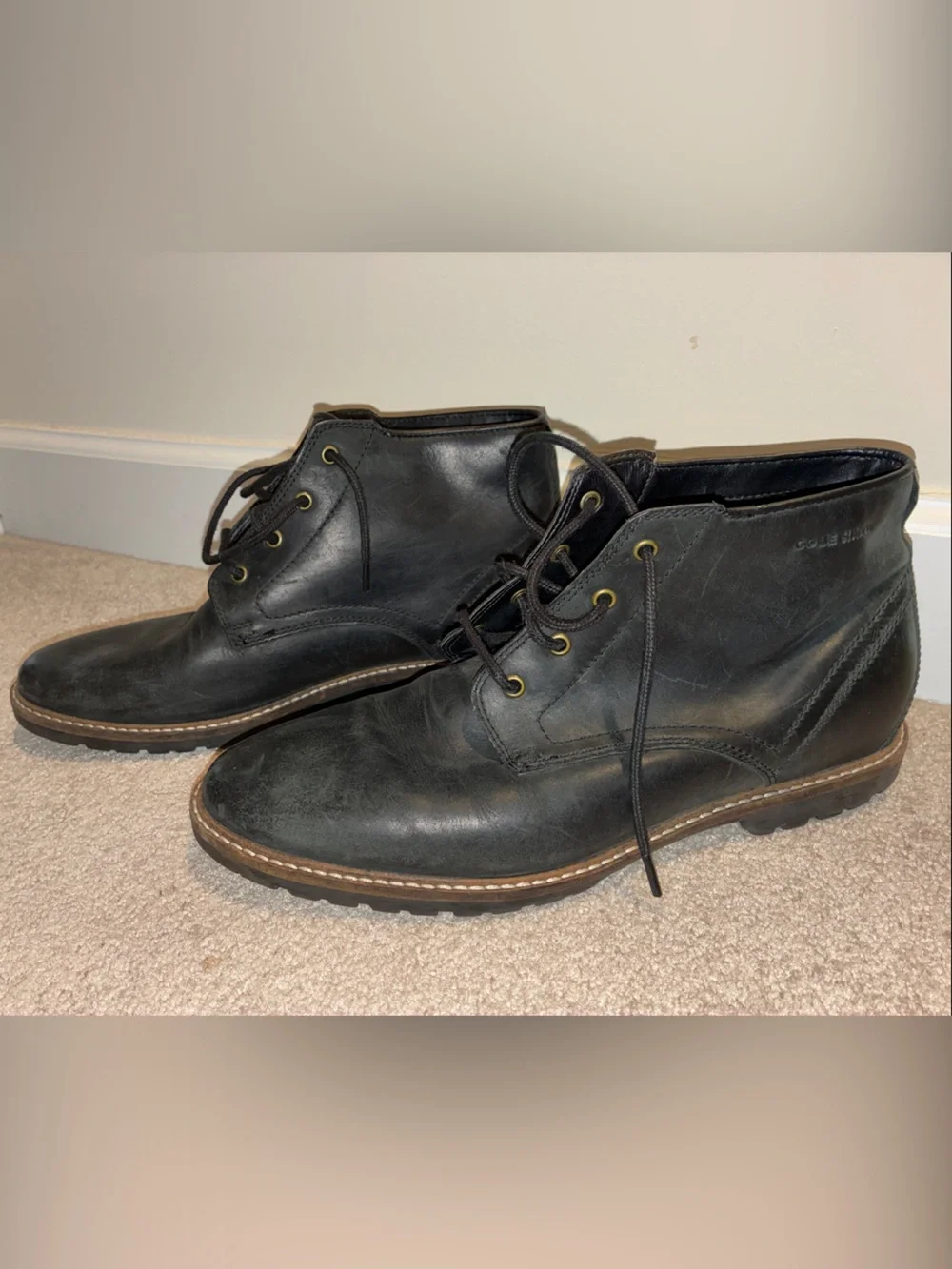 Cole Haan Black Leather Chukka Boots
